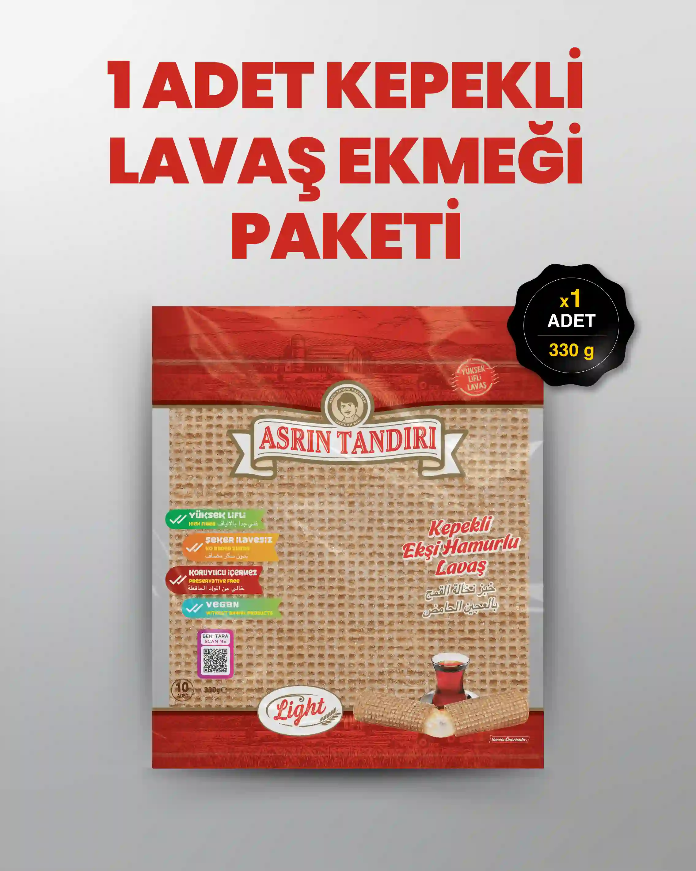 1'Lİ PAKET LAVAŞ SETİ  (1 paket Ekşi Hamurlu Kepekli Lavaş Ekmeği)