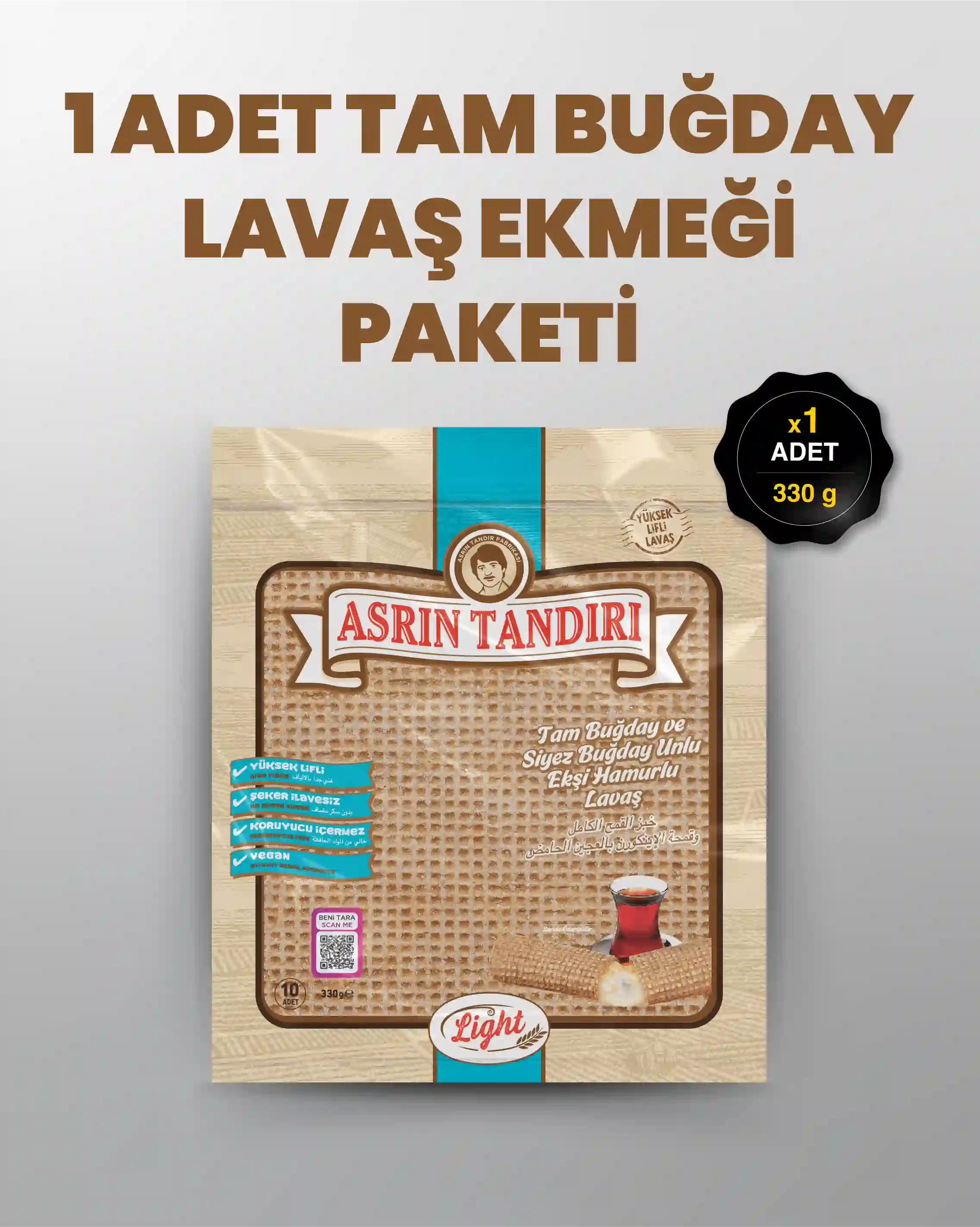 1'Lİ PAKET LAVAŞ SETİ  (1 paket Ekşi Hamurlu Tam Buğday Lavaş Ekmeği)