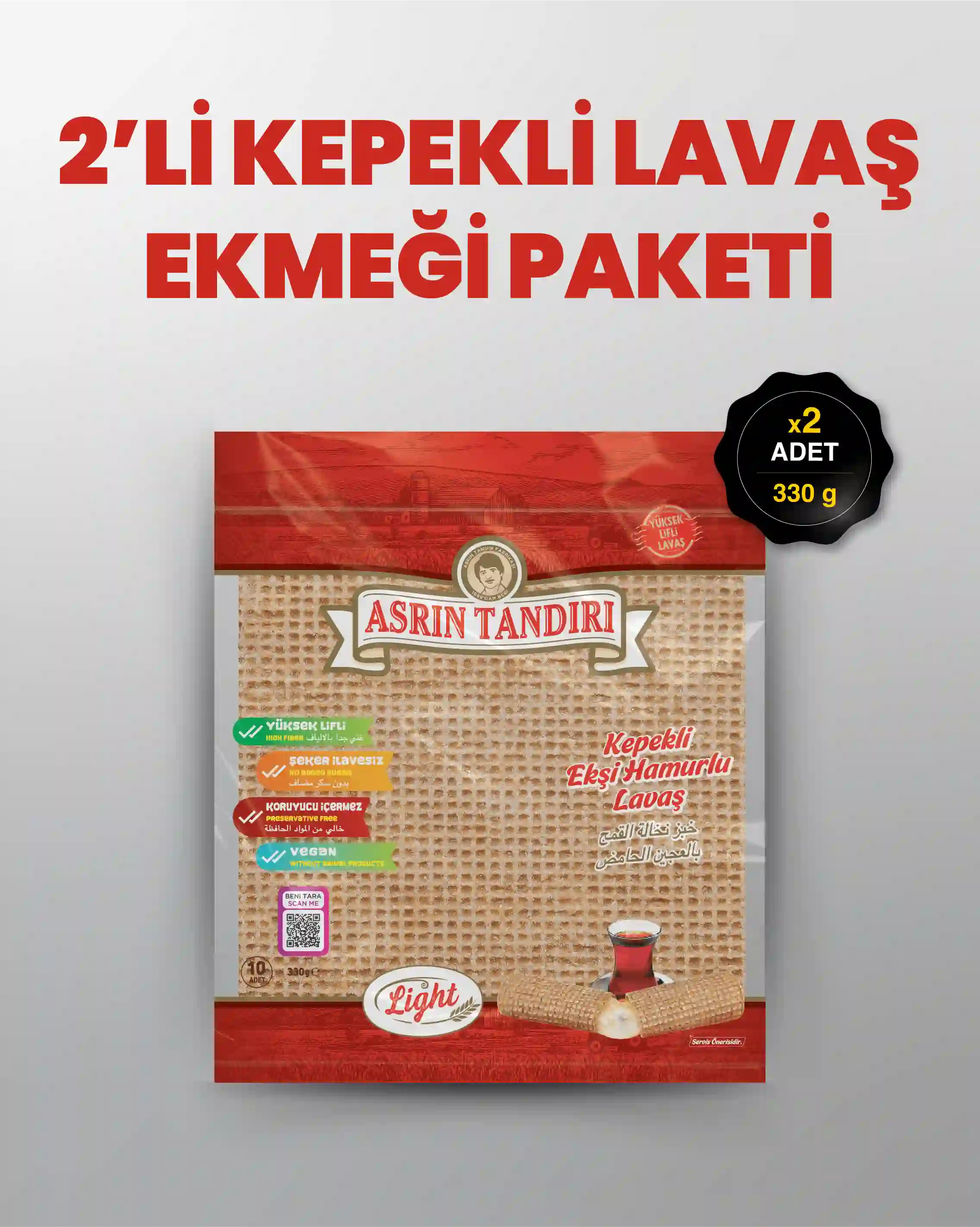 2'Lİ PAKET LAVAŞ SETİ   (2 paket Ekşi Hamurlu Kepekli Lavaş Ekmeği)