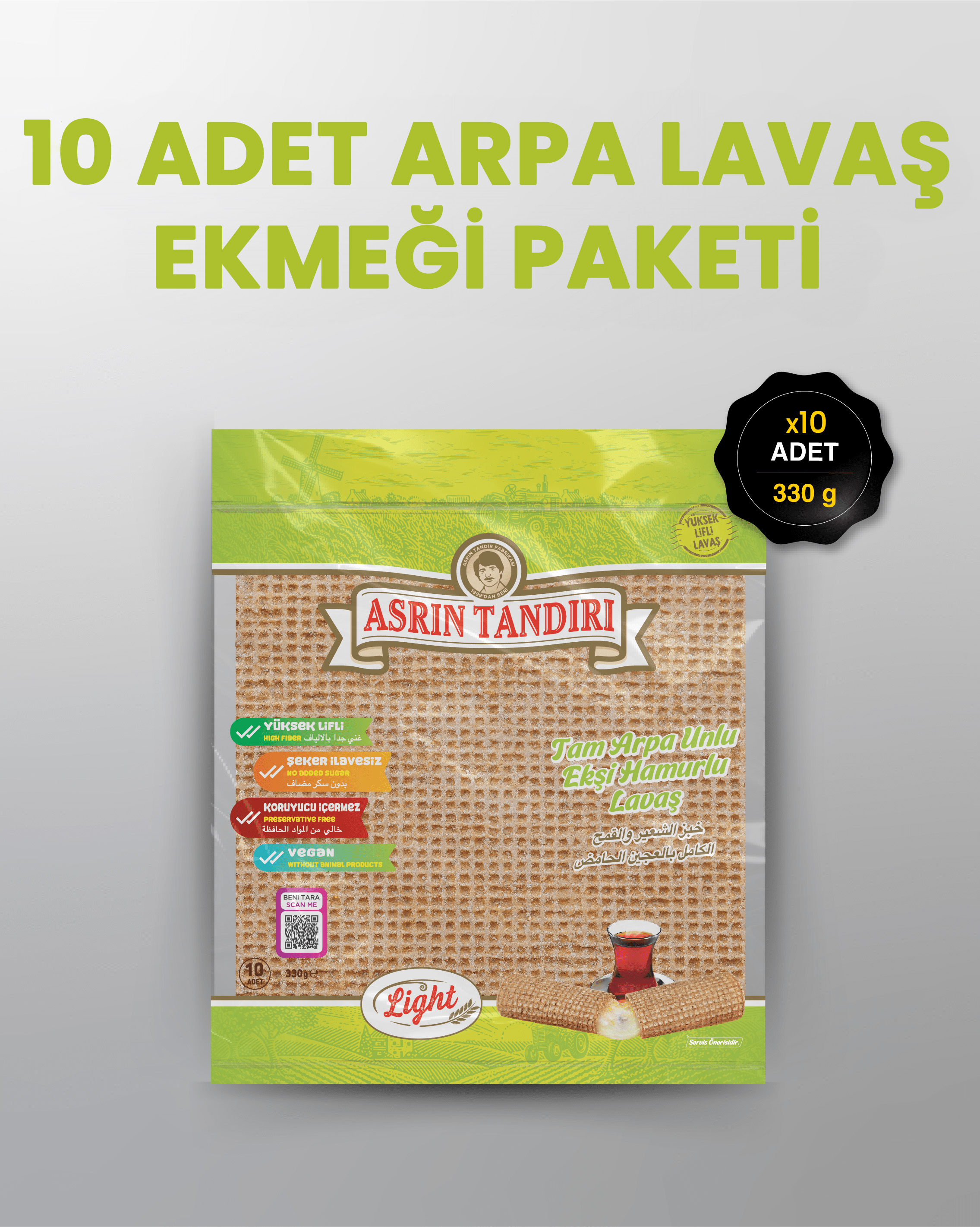 10'LU PAKET LAVAŞ SETİ (10 PAKET EKŞİ HAMURLU ARPA LAVAŞ EKMEĞİ)